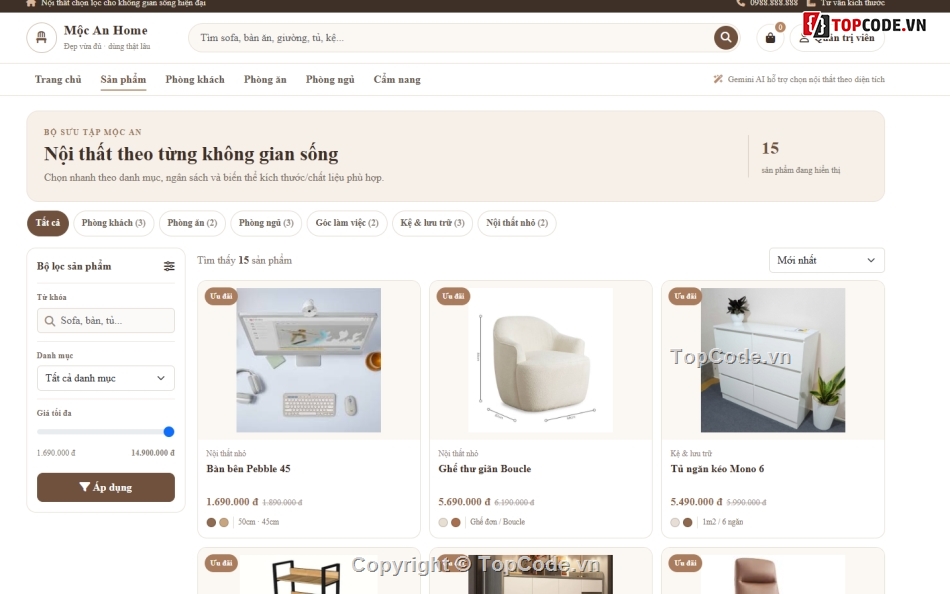 nội thất,website nội thất,bán website